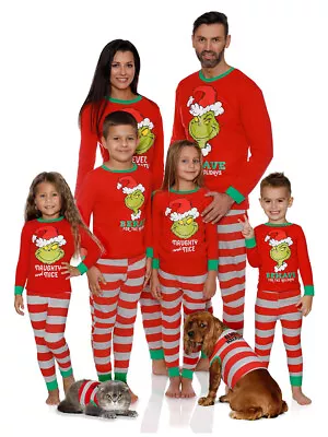 Buy Christmas PJs Family Matching Adult Kids Girls Xmas The Grinch Pyjamas Set New • 9.32£