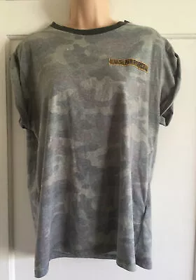 Buy TOPSHOP LADIES SIZE 14 TSHIRT CAMOUFLAGE US Air Force Used Good Condition • 5£