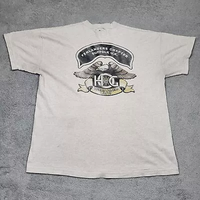 Buy Vintage Harley Davidson T-Shirt Size XL Grey Fenlanders Chapter Suffolk Owners • 19.99£