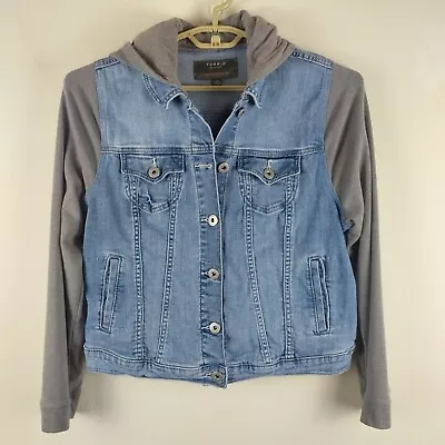 Buy Torrid Size 1X Denim Trucker Jacket With Knit Fleece Sleeves Medium Wash • 33.07£