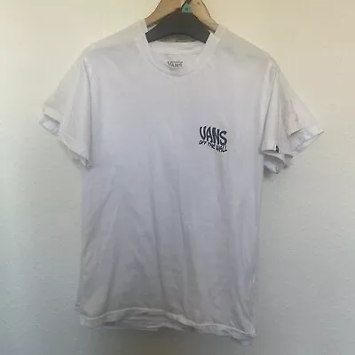 Buy Vans Off The Wall Tshirt White With Back Graphic S Small • 7.50£