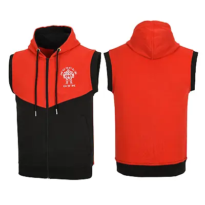 Buy Mens Sleeveless Hoody Top Muscle Works Gym Gillet Warm Fleece Sizes Up To 4XL • 23.49£