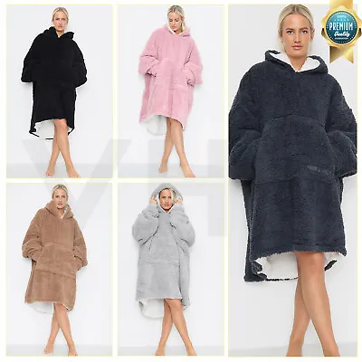 Buy Hoodie Oversized Blanket Teddy Sherpa Fleece Giant Comfy Hooded Sweatshirt Adult • 13.99£