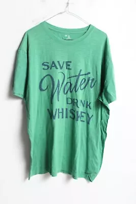 Buy Gap Mens Whiskey Print T-Shirt Green - Size XL (D46) • 4.49£