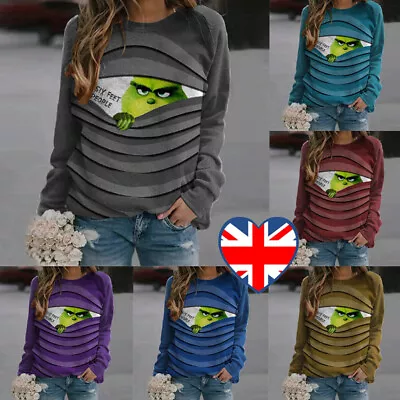 Buy Women Ladies Christmas The Grinch Long Sleeve Pullover Xmas Sweatshirt Jumper! • 3.99£