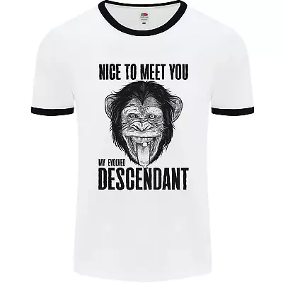 Buy Chimp Evolved Descendant Funny Monkey Ape Mens Ringer T-Shirt • 8.99£