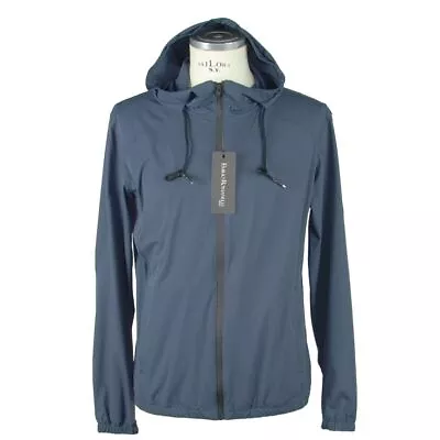 Buy Emilio Romanelli Men's Synthetic Jacket With Full Zip And Hood In Blue • 177£