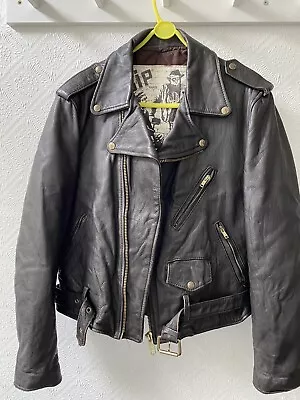 Buy Leather Biker Jacket Vintage Marlon Brando Style  • 200£