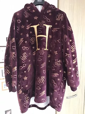 Buy Harry Potter Oodie Oversized Faux Fur Fleece Longline Hoodie XS/S Burgundy • 5£
