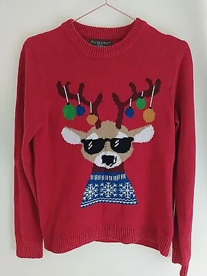 Buy Primark Christmas Thick Jumper Cool Reindeer Design UK Size S • 5£