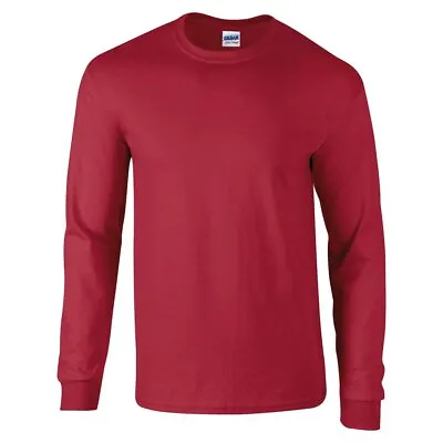 Buy Gildan Ultra Cotton Adults Long Sleeve T-Shirt 2400 - Men's Plain Crew Neck Top • 11.09£