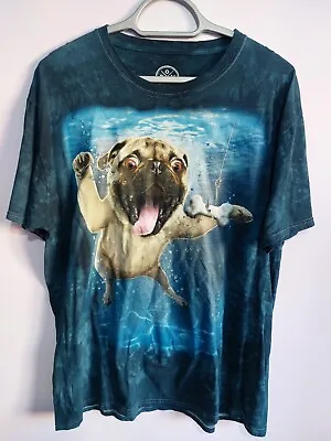 Buy Nirvana Nevermind Pug Parody Tie Dye T Shirt DOM, Grunge Funny Dog - Size Large • 24.95£