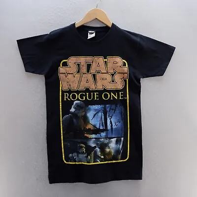 Buy Star Wars T Shirt Small Black Graphic Print Rogue One Short Sleeve Cotton • 8.09£