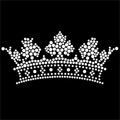 Buy HotFix Diamante Princess Kings Crowns Transfers Iron On Motif For T-shirts Bags • 5.99£