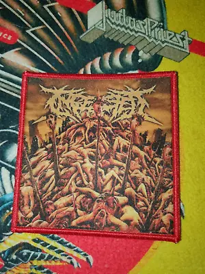 Buy Ingested Patch Red Border Death Metal Carnifex Battle Jacket 666 • 9.26£