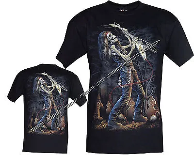 Buy New Mens Grim Reaper Glow In The Dark T- Shirt,Front & Back Print M - 3XL • 9.99£