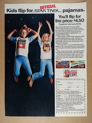 Buy 1980 Snickers Milky Way 3 Musketeers Star Trek Pajamas Offer Vintage Print Ad • 9.47£