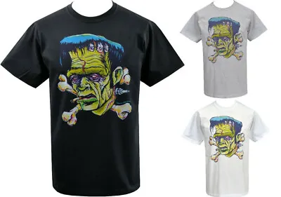 Buy Mens FRANKENSTEIN T-Shirt Lowbrow Art Horror Monster Cross Bones S-5XL • 18.50£