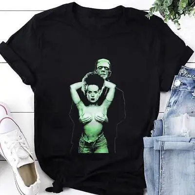 Buy Frankenstein And Bride Horror Monster Movie T-Shirt, Frankenstein Shirt Fan Gift • 20.05£