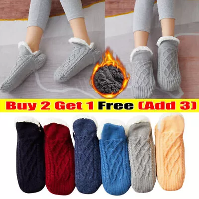 Buy Winter Slipper Women Mens Warm Fleece Floor Socks Fluffy Non Slip Cosy Lined Bed • 10.50£