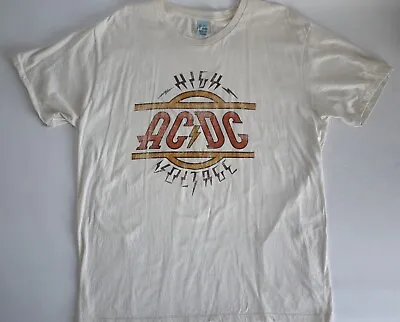 Buy Pacific AC/DC High Voltage T-shirt In Vintage White Official Product XXL • 24.99£