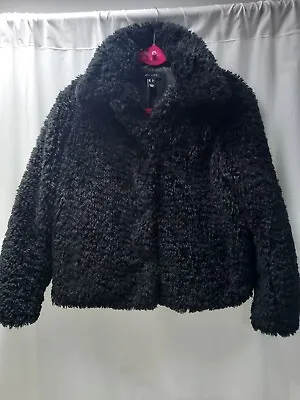 Buy ❤️ New Look Black Thick Teddy Fleece Oversized Jacket Size 6 Vgc • 5.99£