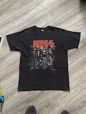 Buy Vintage KISS T Shirt 1991 Mötley Crüe Poison Ratt Def Leppard Aerosmith • 82.98£