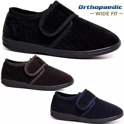 Buy Mens Diabetic Orthopaedic Easy Close Wide Fitting Strap Slippers Shoes Size 6-14 • 11.99£