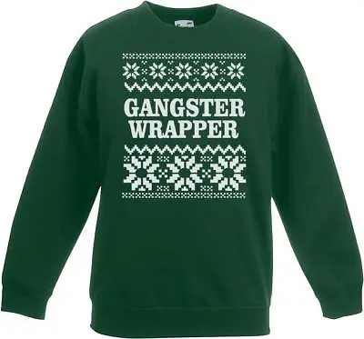 Buy Adults Gangster Wrapper Fun Xmas Pressie Joke Festive Green Christmas Jumper • 21.95£