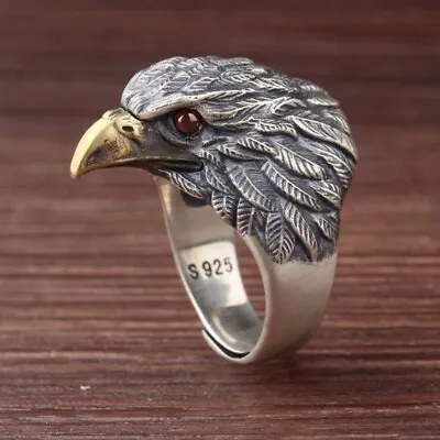 Buy Vintage Eagle Adjustable Ring 925 Sterling Silver Women Mens Jewellery Gift UK • 3.99£
