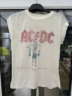 Buy Rare Vintage AC/DC Original European Tour Sleeveless T-shirt 1984 • 169.99£