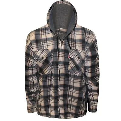 Buy Mens Hooded Fleece Padded Lumberjack Shirt Jacket Fur Lined Sherpa Warm M-5XL • 19.99£