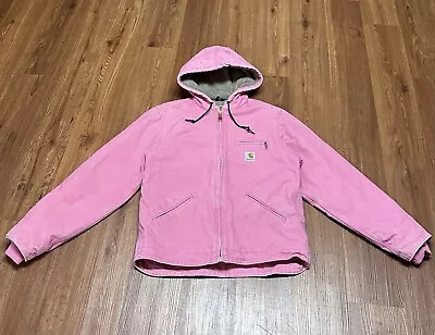 Buy Vintage Carhartt Sherpa-lined Hooded Jacket Women’s Small Pink WJ141-PKR • 159.25£