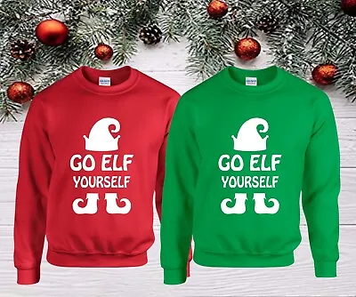 Buy Go Elf Yourself Christmas Jumper Christmas Vacation Xmas Winter Festive Gift Top • 19.99£