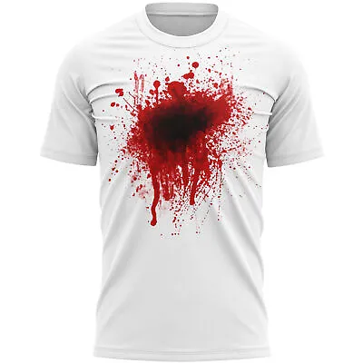 Buy Blood Splatter T Shirt Fancy Dress Halloween Outfit Costume For Him Ideas Mens • 15.99£
