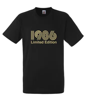 Buy 1986 Limited Edition Gold Design Men's Black T-SHIRT • 10.99£