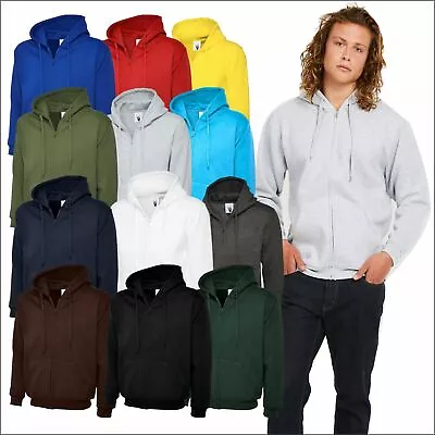 Buy Adults Classic Full Zip Hooded Sweatshirt Unisex Workwear Pullover Zipped Jumper • 15.59£