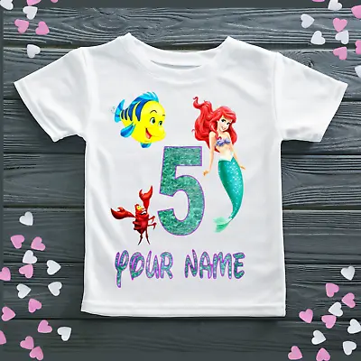Buy Personalised Little Mermaid T-shirt Birthday • 9.99£