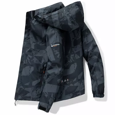Buy Outdoor Jackets Men Coat Camouflage Coat Windproof Retro Hooded Sport Coat M-5XL • 31.19£