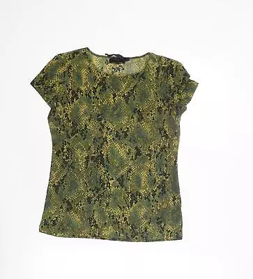 Buy OJAY Womens Green Animal Print Polyester Basic T-Shirt Size L Boat Neck - Snake  • 5.50£