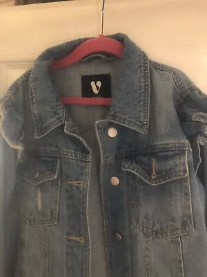 Buy V By Very Denim Jacket Frill Sleeved Size 6 Or 10/11 Years Blue • 11.99£