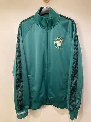 Buy Mitchell & Ness Boston Celtics Track Jacket Full-Zip Green, Mens Large • 49.99£