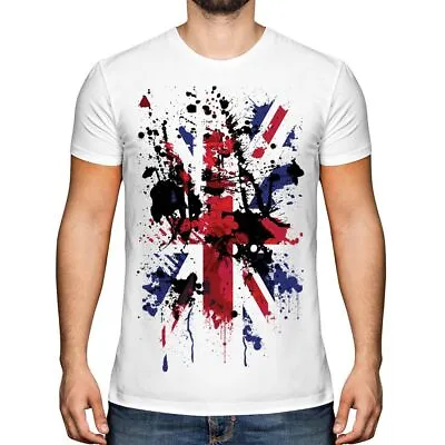 Buy MENS T-SHIRT Unisex Union Jack T-Shirt ABSTRACT PRINT Crew Neck Flag Tshirt • 6.77£