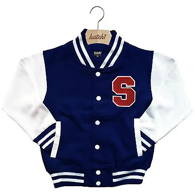 Buy Kids Varsity Baseball Jacket Personalised With Genuine Us College Letter S • 29.95£