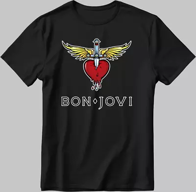 Buy Bon Jovi 2024 Tour Short Sleeve White-Black Men's / Women's T Shirt T57 • 10£