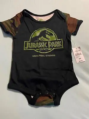 Buy Baby Jurassic Park 1-Piece Body Suit Camo Dinosaur T-Rex Universal Studios 6 M • 17.85£