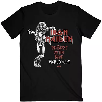 Buy Iron Maiden Beast Over Hammersmith World Tour 82 Black T-Shirt OFFICIAL • 16.59£