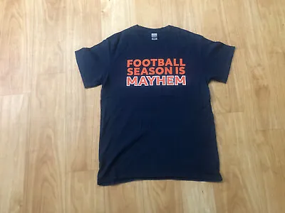 Buy Gildan Football Season Mayhem Cotton Tee T Shirt Blue Medium Logo Sports • 12.75£