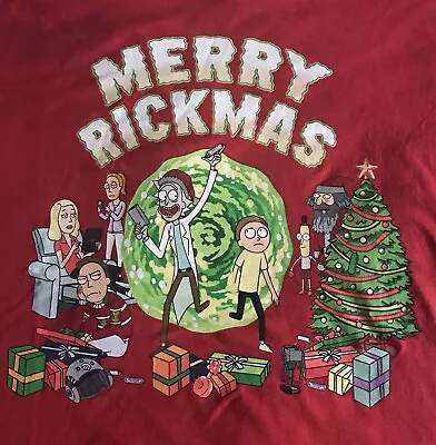 Buy Rick And Morty Merry Rickmas Shirt Christmas Size L Adult Swim • 17.05£