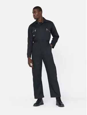 Buy Dickies Redhawk Zip Front Coverall Overalls Boilersuit Wd4839a Size Xlarge Black • 30£
